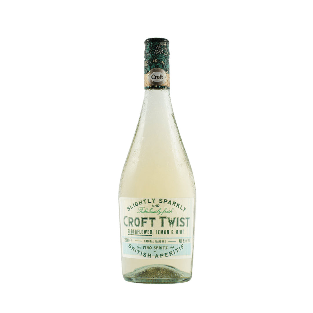 Botella de Aperitivo Croft Twist 750 ML sobre fondo elegante, destacando su color y diseño premium.