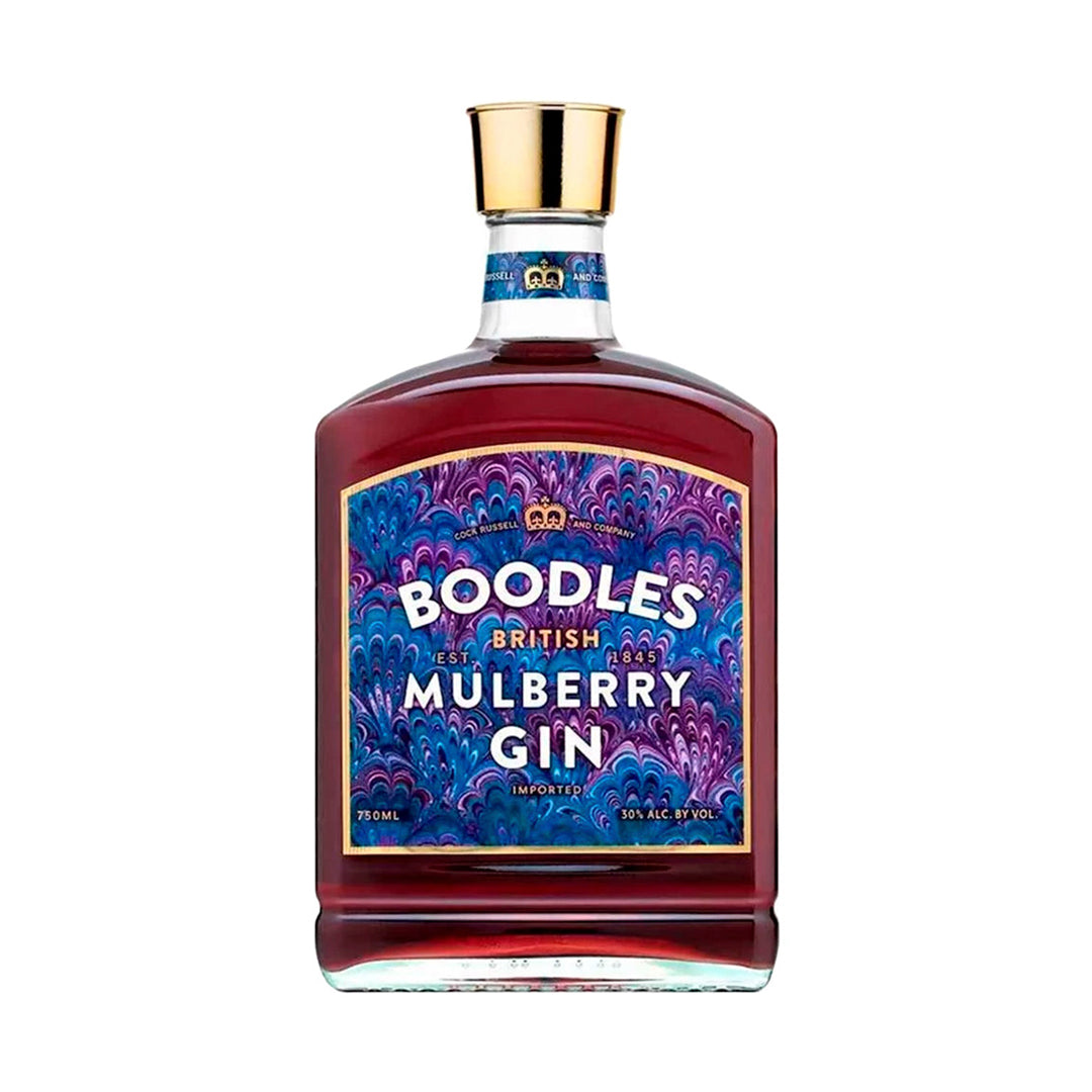 Boodles Mulberry Gin 750 ml – Ginebra infusionada con moras, frambuesas y zarzamoras.