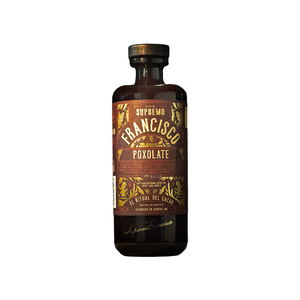 "POXOLATE Supremo Francisco 700 ml – Destilado artesanal infusionado con cacao de origen."


