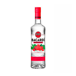 Botella de Ron Bacardí Razz 750 ml – Ron blanco infusionado con frambuesas naturales, ideal para cócteles frescos y tropicales.