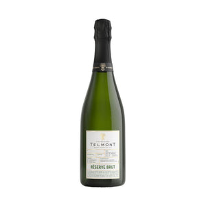 Botella de Champagne Telmont Brut 750 ML con fondo elegante y detalles sofisticados.
