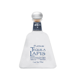 Botella de Tequila Lapis Blanco 750 ML con fondo elegante y detalles sofisticados.