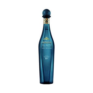 Botella de Patrón Alto 700 ML 40% con fondo elegante y detalles sofisticados.