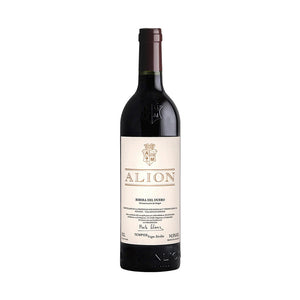 Botella de Vino Tinto Alion 750 ML con fondo elegante y detalles sofisticados.