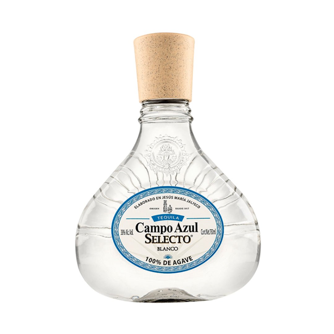 Botella de Tequila Campo Azul Selecto Blanco 750 ml, 100% agave azul