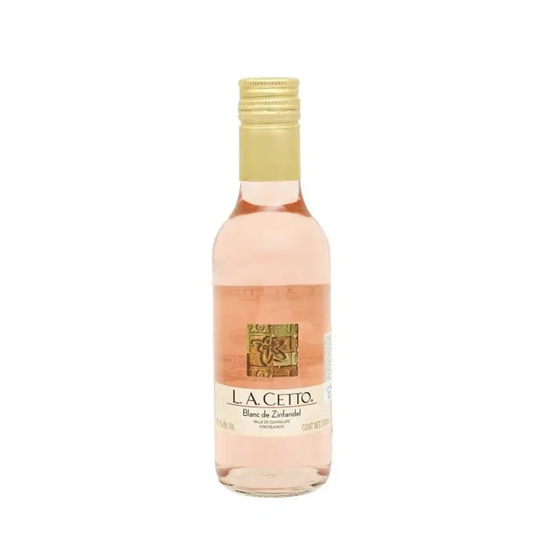 Botella mini de Vino La Cetto Blanc de Zinfandel 187 ml 13.1% – vino rosado mexicano fresco y afrutado