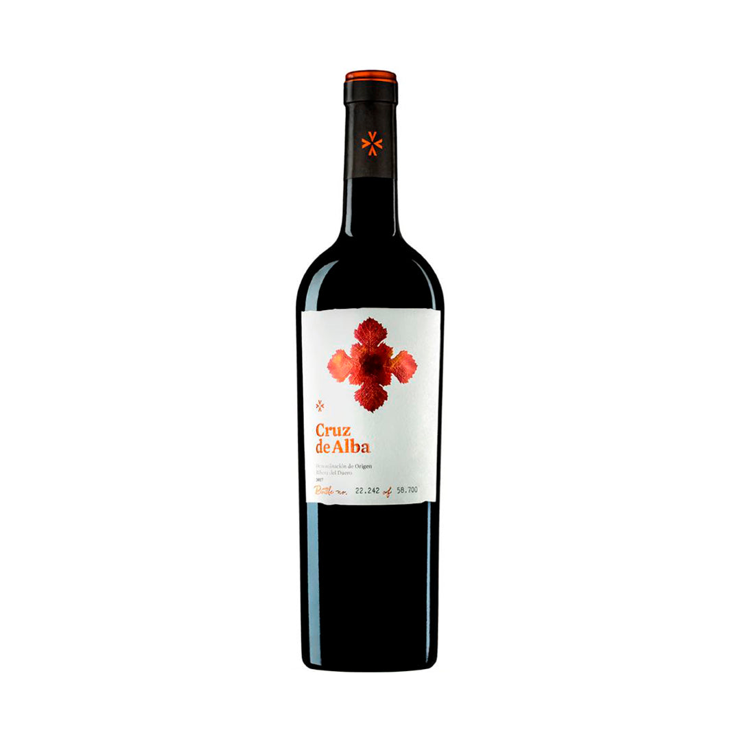 Botella de Vino Tinto Cruz de Alba Crianza 750 ml, vino español Tempranillo con crianza en barrica

