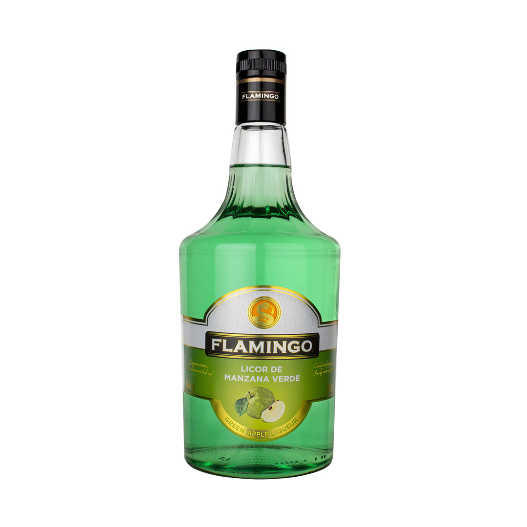 Licor frutal color verde, sabor manzana ácida

