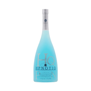 Botella de Licor Hpnotiq 1750 ML, licor premium azul con sabor afrutado y versátil para cócteles.