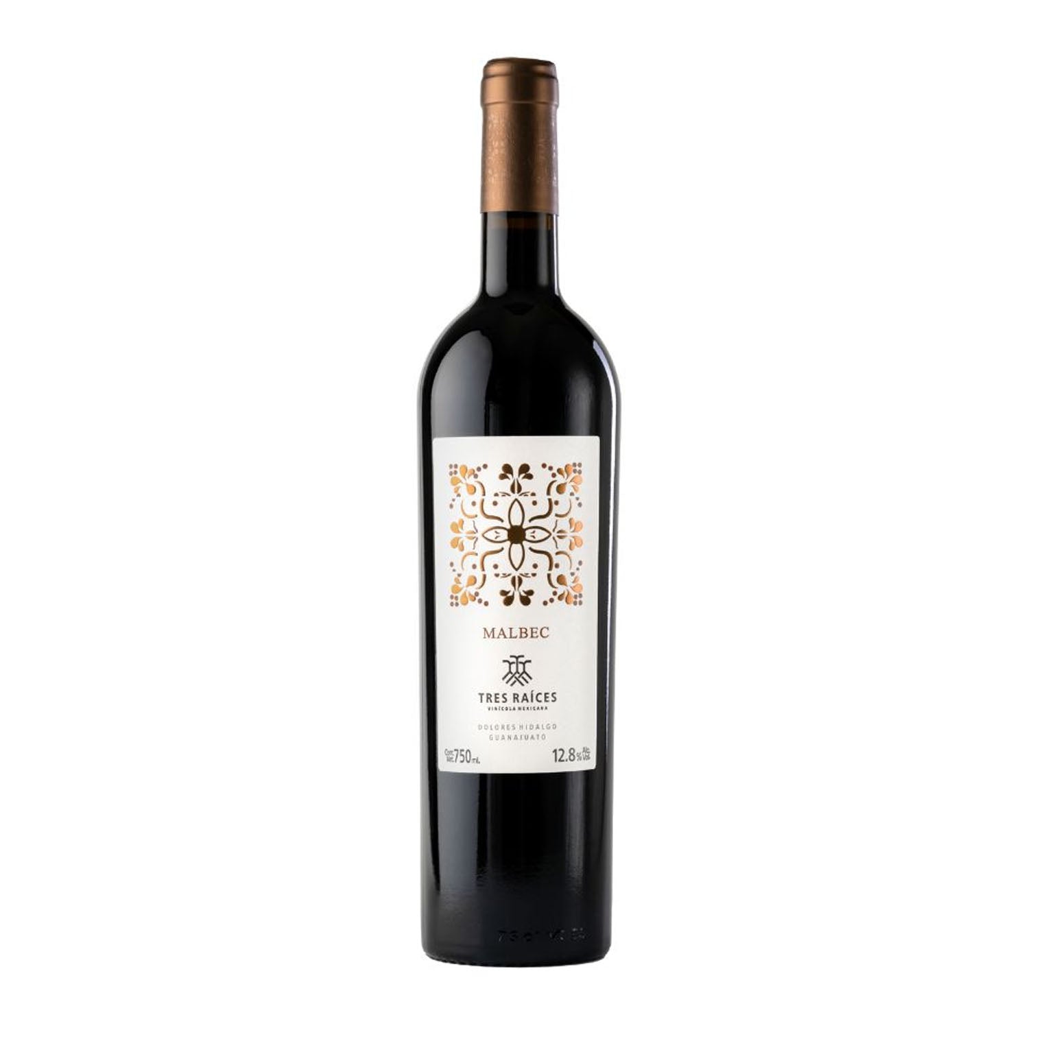Tres Raíces Malbec 750 ml es un vino tinto mexicano elaborado en Dolores Hidalgo, Guanajuato.