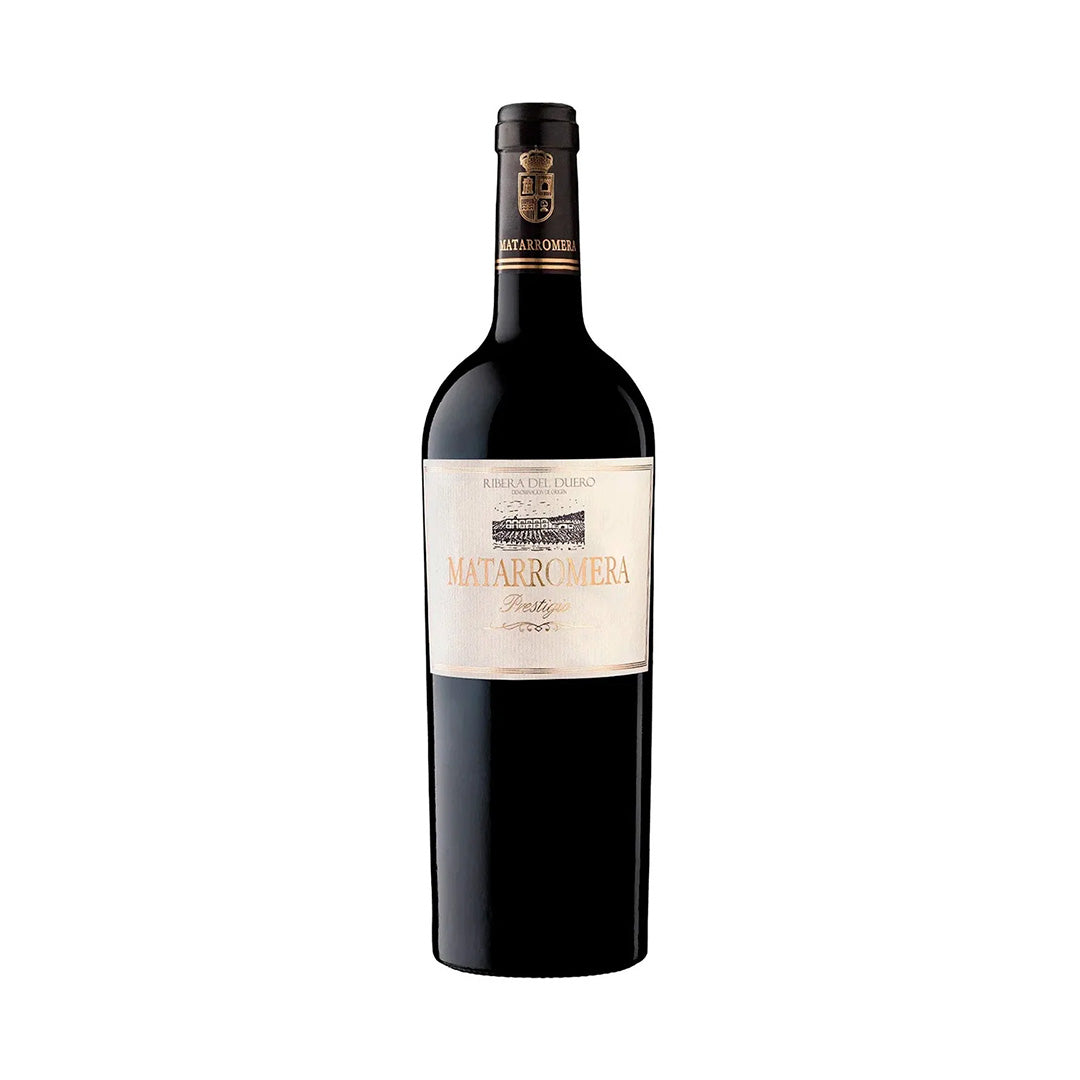 "Botella de Vino Tinto Matarromera Prestigio 750 ml, vino premium de la Ribera del Duero."