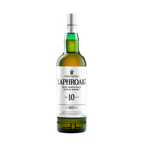 Botella de Laphroaig 10 Años 750 ml – Whisky escocés single malt con fuerte carácter ahumado y notas de turba.