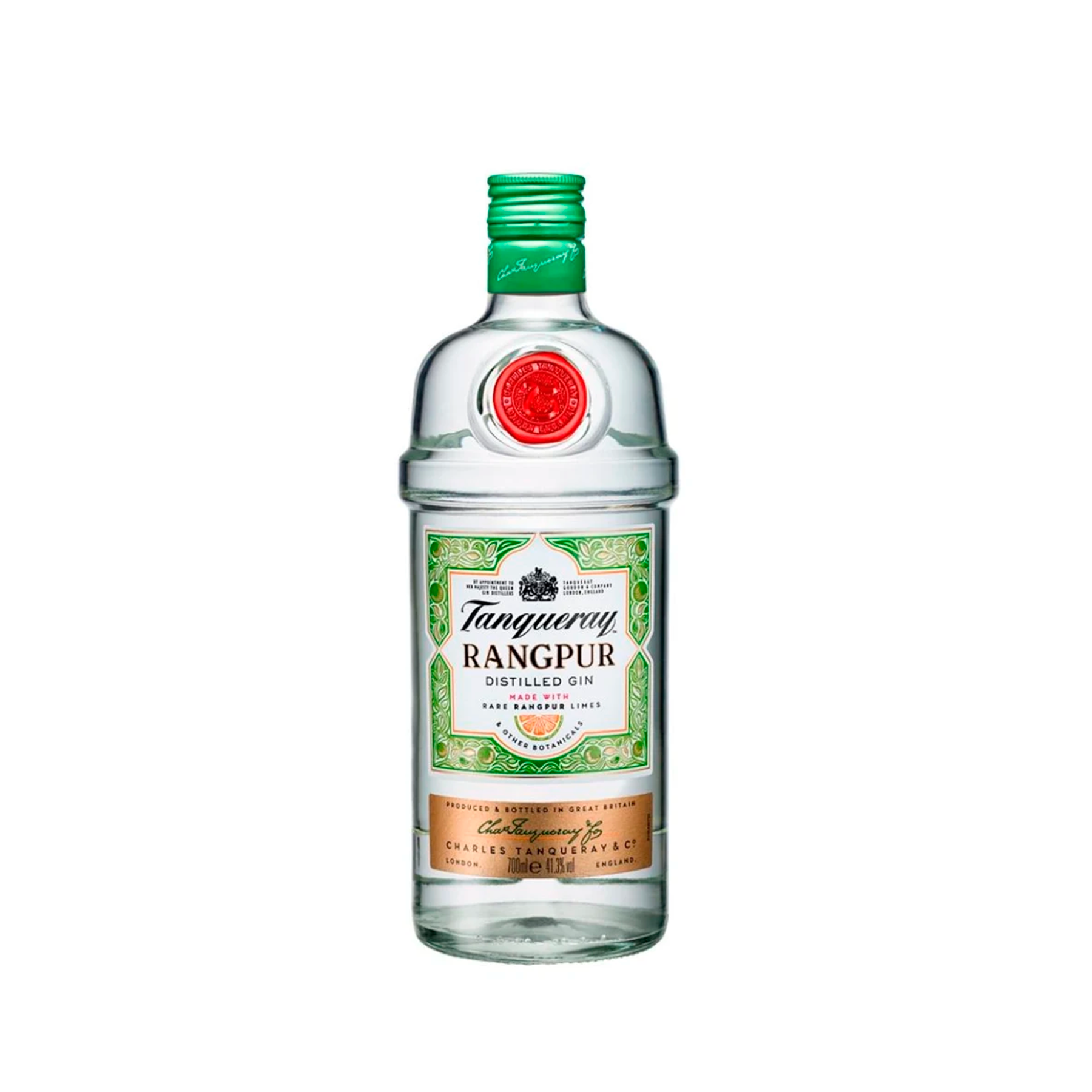 Ginebra Tanqueray Rangpur 750 ml – Ginebra con lima Rangpur, botánicos y notas cítricas refrescantes."