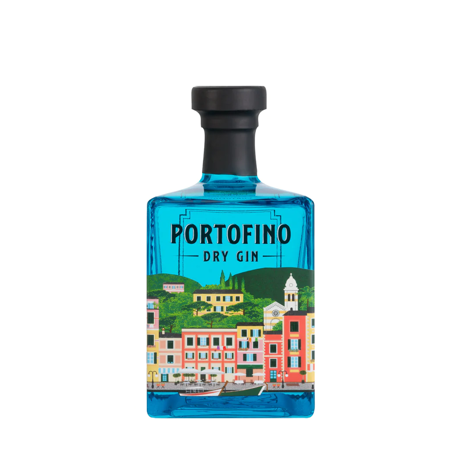 Ginebra Portofino Dry Gin 500 ml – Ginebra artesanal italiana con 21 botánicos mediterráneos. Aroma floral, sabor fresco y elegante.