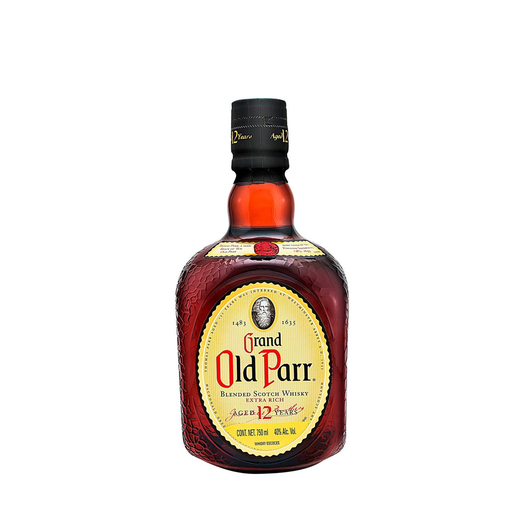 "Whisky Old Parr 750 ml: Suavidad y tradición escocesa en cada sorbo."
