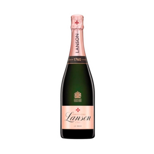 Botella de Champagne Lanson Rosé 750 ML con fondo elegante y detalles sofisticados.