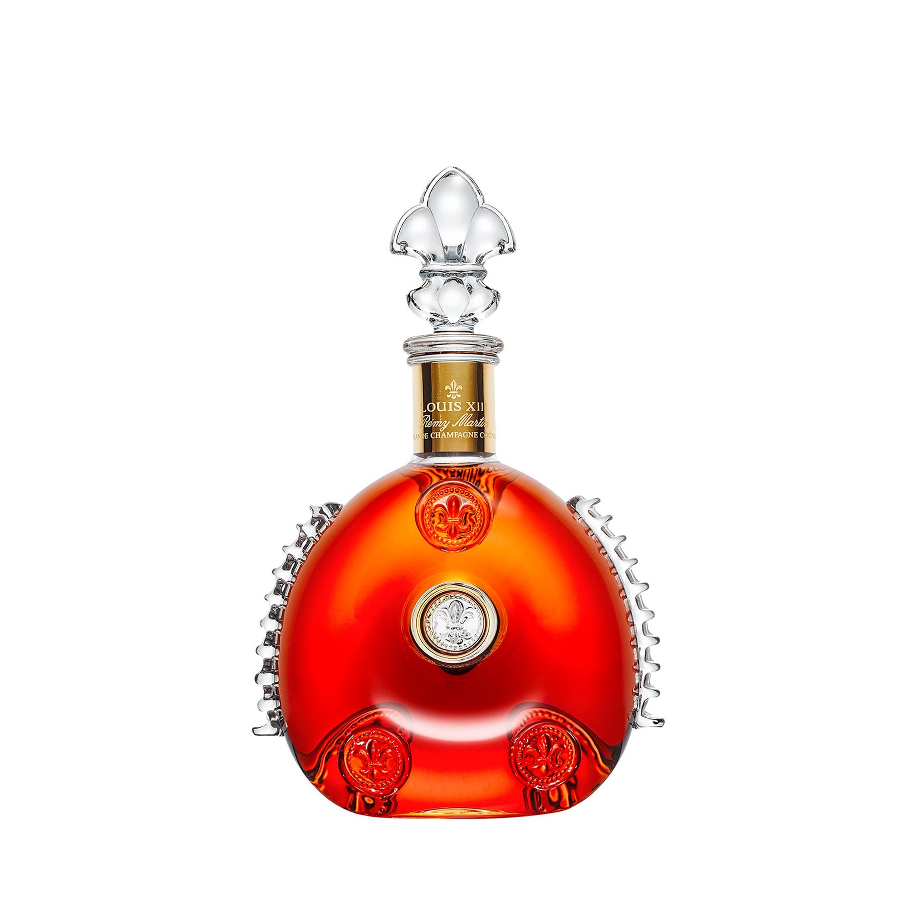 Cognac Rémy Martin Louis XIII 700 ML en decantador de cristal Baccarat, una joya de la destilación con más de 100 años de añejamiento, disponible en Cava Sautto.