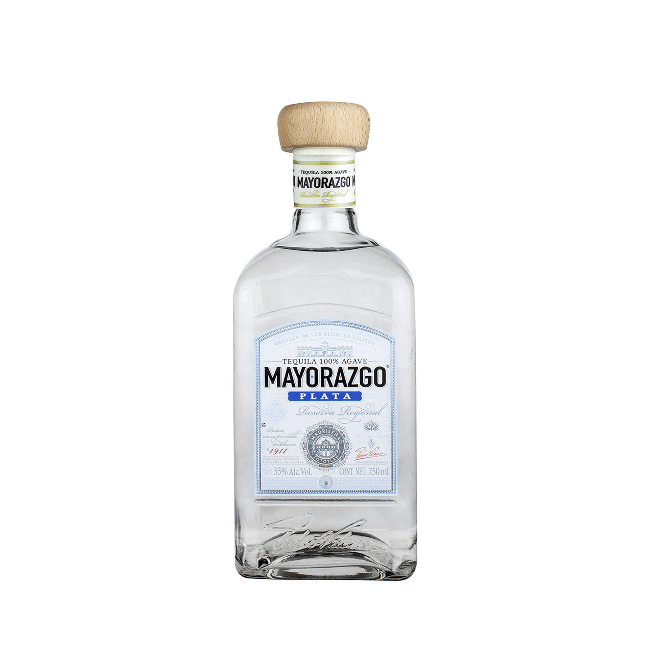 Tequila Mayorazgo Plata 750 ml, 100% agave, sabor fresco y suave