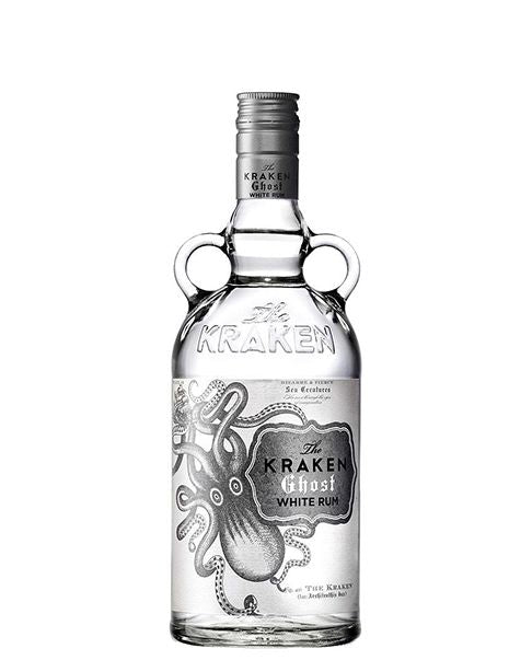 Botella de Ron The Kraken Ghost 750 ml – Ron blanco especiado de sabor suave, con notas de vainilla, especias ligeras y cítricos.