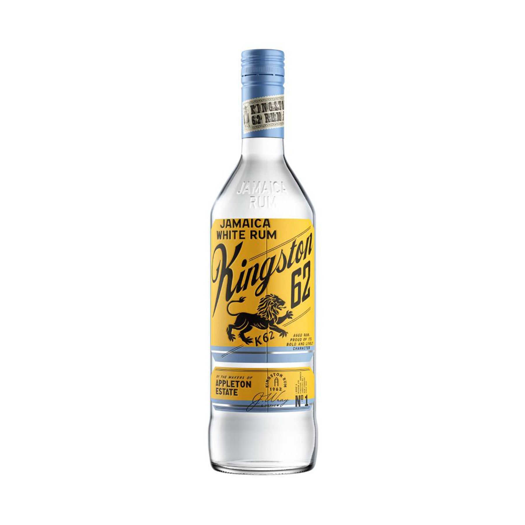 Botella de Ron Kingston 62 Blanco 950 ml – Ron blanco jamaicano ideal para cócteles refrescantes