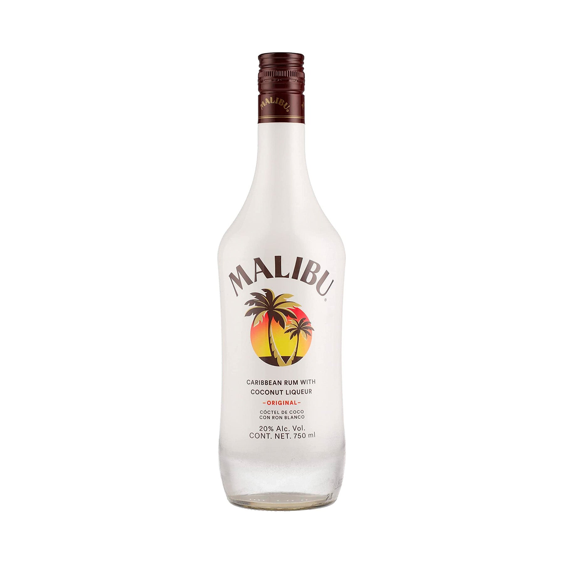 Botella de Ron Malibu 750 ml – Ron caribeño con sabor a coco, ideal para cócteles tropicales.